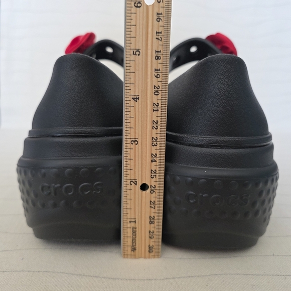 Crocs Womens Stomp Rosette Mary Jane Black Platform Clogs w/ Flower Size 9 NEW - Picture 6 of 11